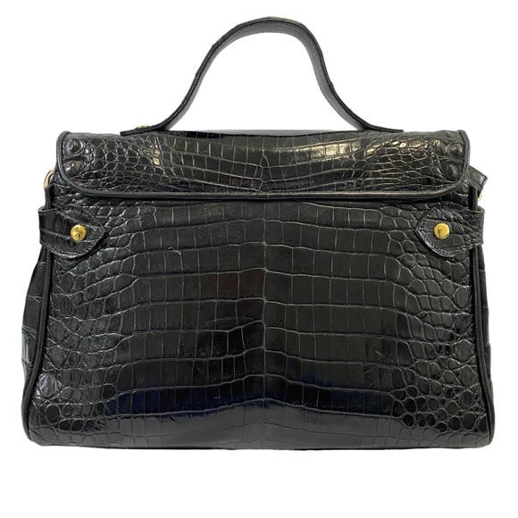 Barfield Collection Black Reptile Leather Handbag - Picture 4 of 8